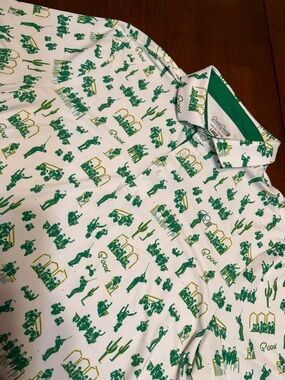 Good Good Golf Polo Shirt Mens Large AOP Print Performance Stretch Logo